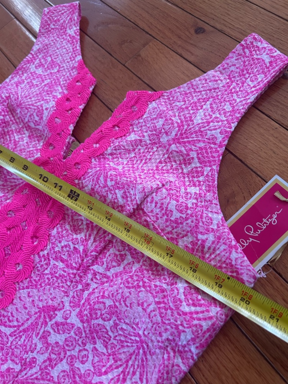 Lilly Pulitzer for Target My Fans Pink Floral Shift Dress Size 14 NWT - Picture 11 of 12